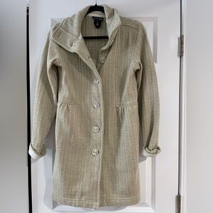 Patagonia Better Sweater Coat Womens Small Button Fleece Jacket Bleached Stone